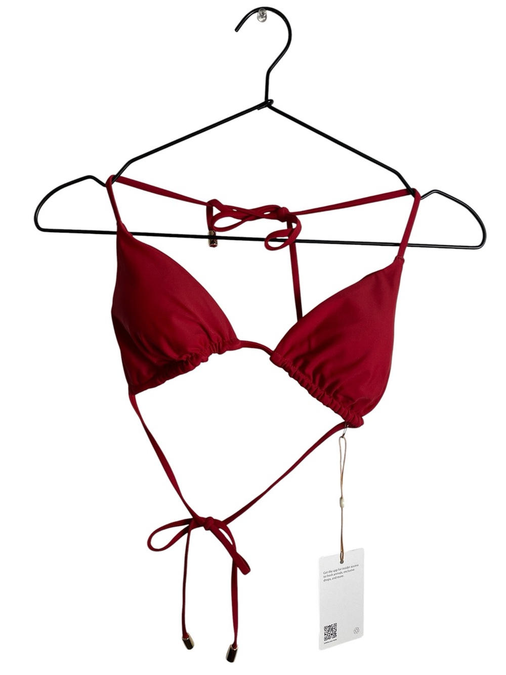 Quince Triangle Bikini Top Gold Hardware Halter String Swim